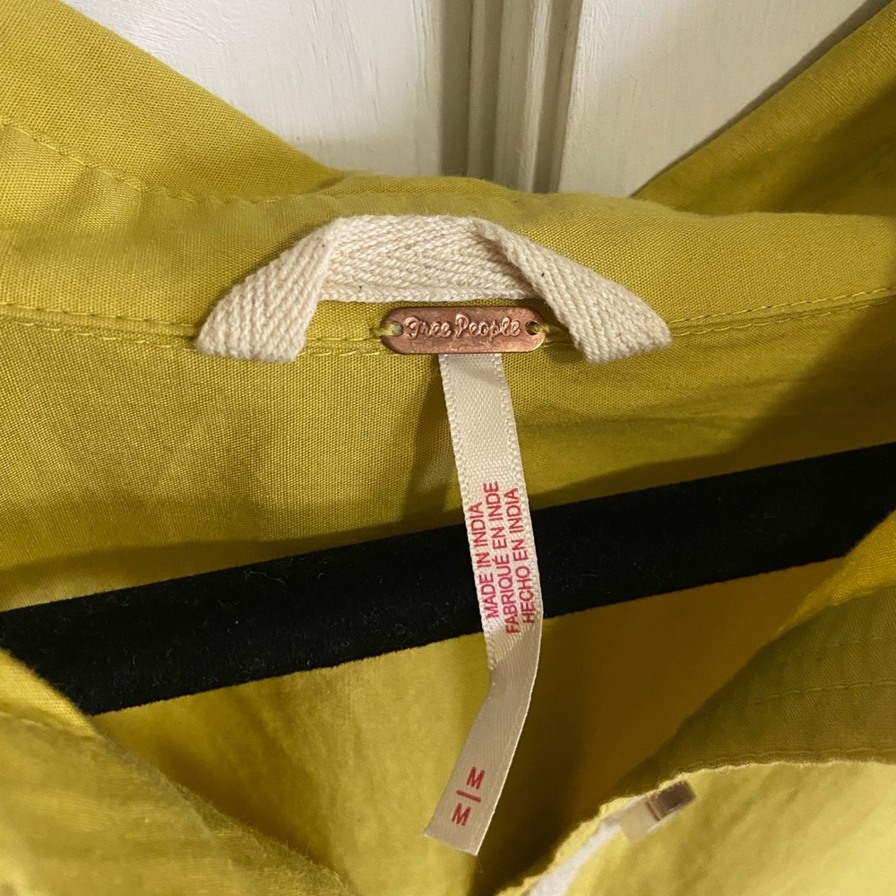Free People Lemon-Mustard Button-Front Billie Mini Dress